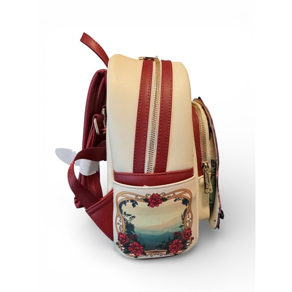 Loungefly Disney Beauty and the Beast Exclusive Belle Floral Mini Backpack NWT - Picture 2 of 9